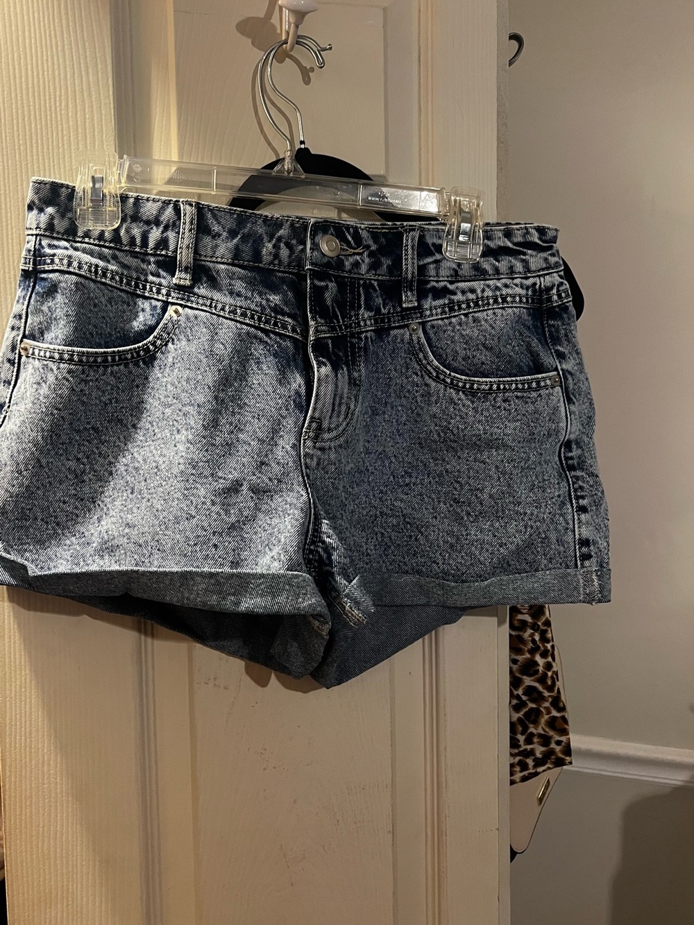Altar'd State Women's Acid-Style Light Blue Denim Shorts